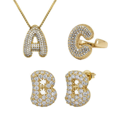 Adore Me Earring, Ring & Necklace 3 Piece Bundle