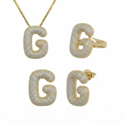 Adore Me Earring, Ring & Necklace 3 Piece Bundle