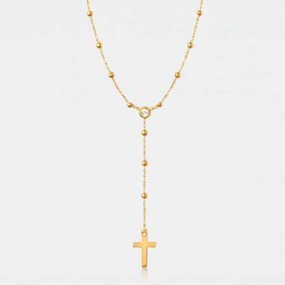 Alessia Lariat Cross Necklace