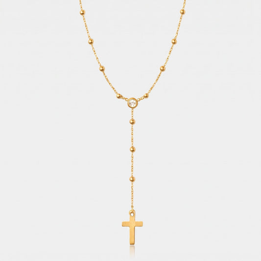 Alessia Lariat Cross Necklace