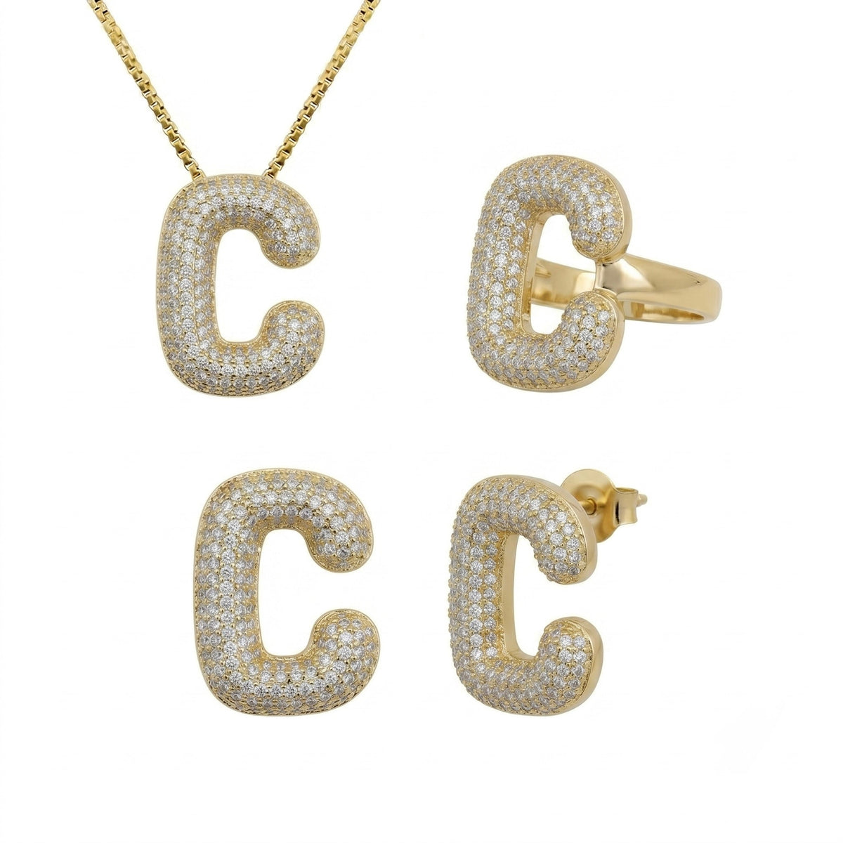 Adore Me Earring, Ring & Necklace 3 Piece Bundle