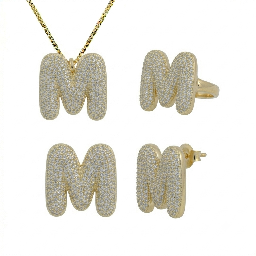 Adore Me Earring, Ring & Necklace 3 Piece Bundle