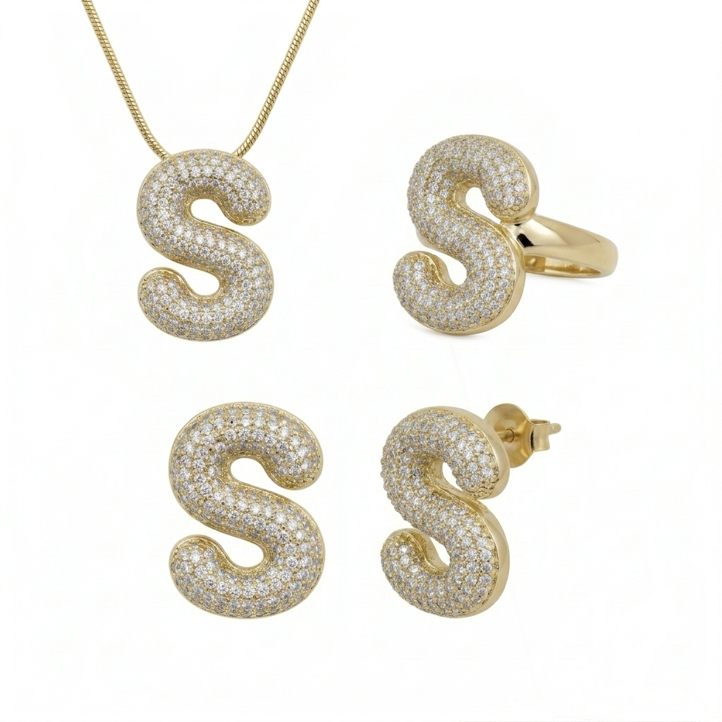 Adore Me Earring, Ring & Necklace 3 Piece Bundle